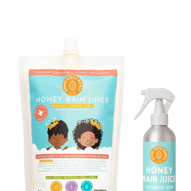 KCK Honey Rain Juice Leave-in Conditioner & Detangler  Forever Bottle + Eco Refill Pouch
